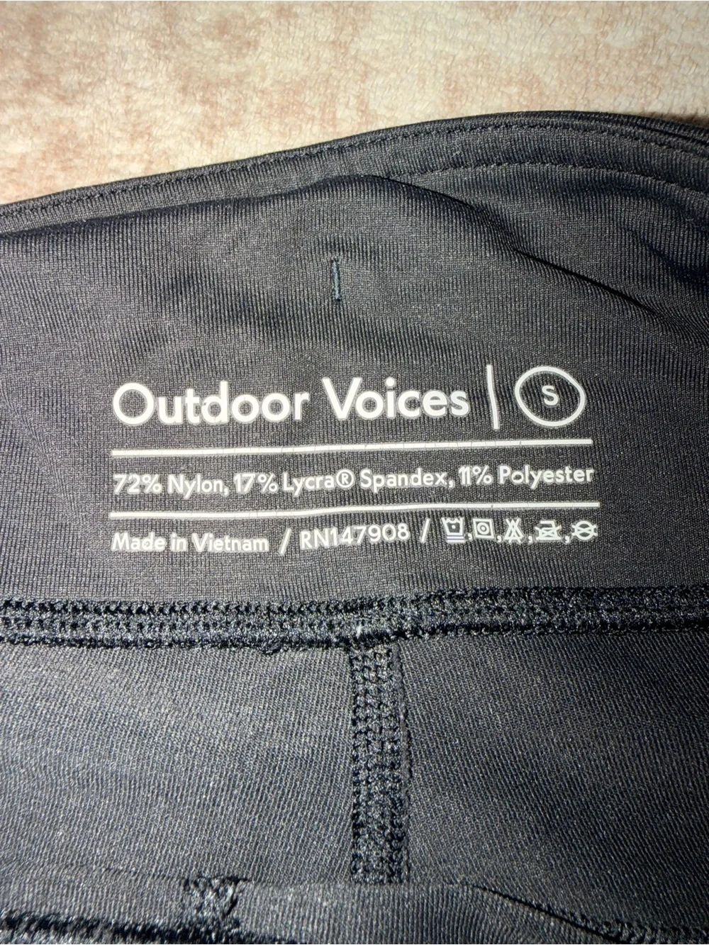 Outdoor Voices Black Mid-Rise Bike Shorts